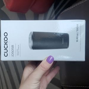 💥HPx2💥 NWT Cuckoo: 16.90oz Insulated Travel Tumbler, Black (sealed in box)